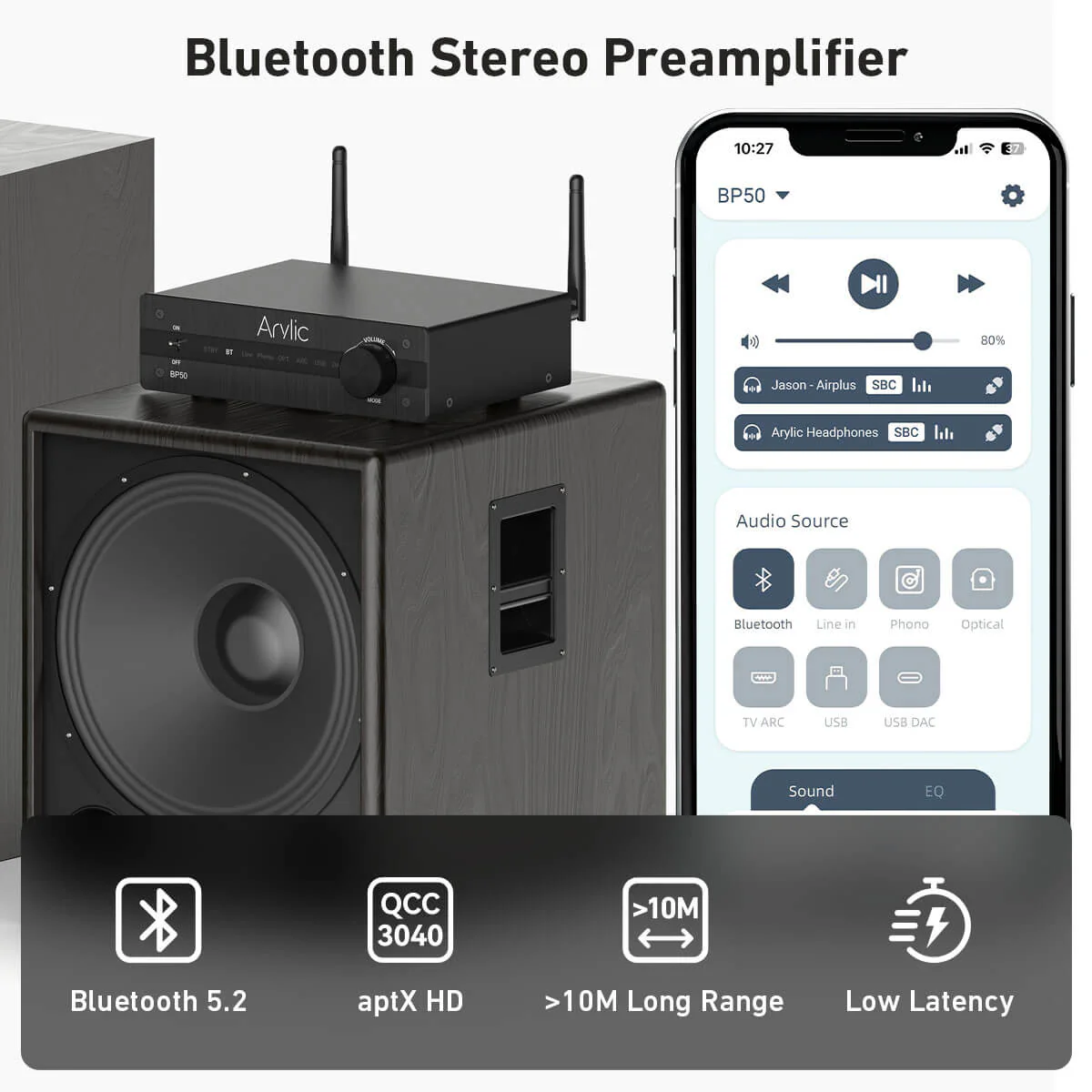 BP50 Bluetooth Preamplifier With ESS ES9023P DAC - Image 7
